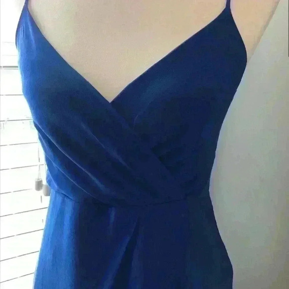 Lavender Brown Blue Silk Mini Dress - Picture 4 of 8